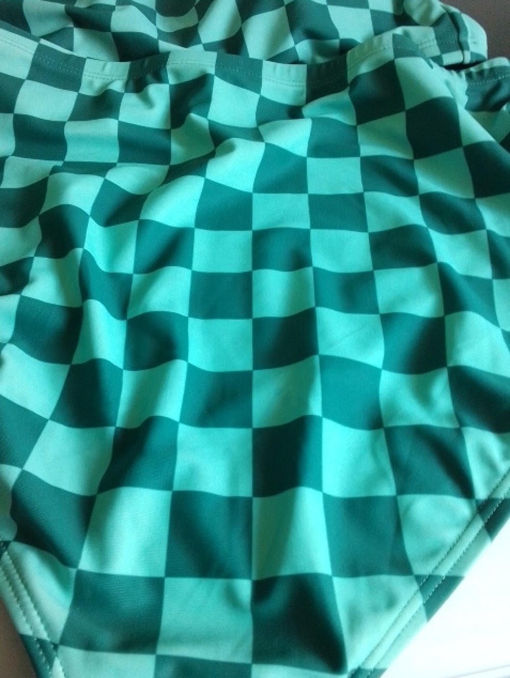 Checkerboard High-Waist Bikini Set - 💚 Check - Picture 4 of 6
